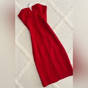 Elegant Red Strapless Dress